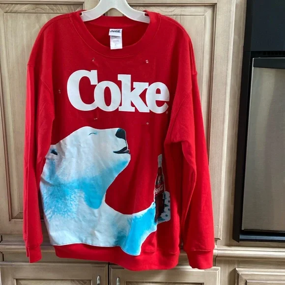 Coke Coca-Cola sweatshirt light up men’s - Picture 1 of 6